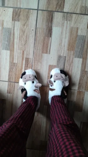 Chaussons vache pour femme