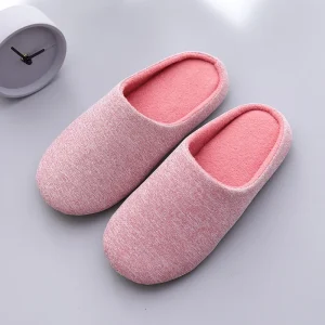 Chaussons Mule Coton Rose