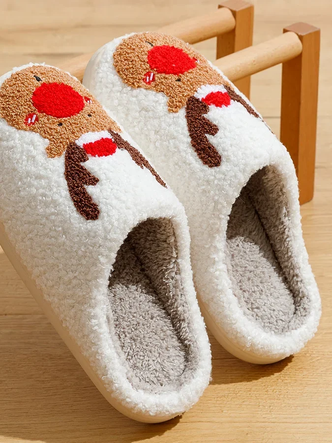 Chaussons noël mule cerf