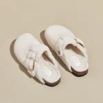 Chaussons Birk blanc pour femme