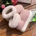 Chaussons Bottines Fourrure Rose