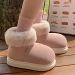 Chaussons Bottines Fourrure Rose