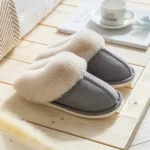 Chaussons Mule Fourrure Gris