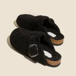 Chausson Noir Birkenstock matière douce