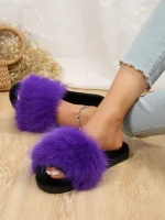 Chaussons Fourrure Violet