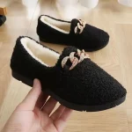 Chaussons Mocassins Fourrure Noir