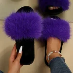 Chaussons Fourrure Violet