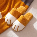 Chaussons pattes de chat orange