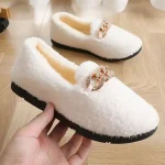 Chaussons Mocassins Fourrure Blanc