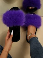 Chaussons Fourrure Violet