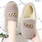 Chaussons Mocassins Fourrure Beige