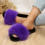 Chaussons Fourrure Violet