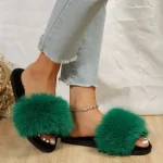 Chaussons Fourrure Vert