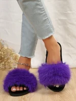 Chaussons Fourrure Violet