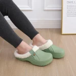 Chaussons Sabots Polaire Verts