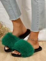 Chaussons Fourrure Vert