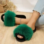 Chaussons Fourrure Vert