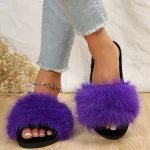 Chaussons Fourrure Violet