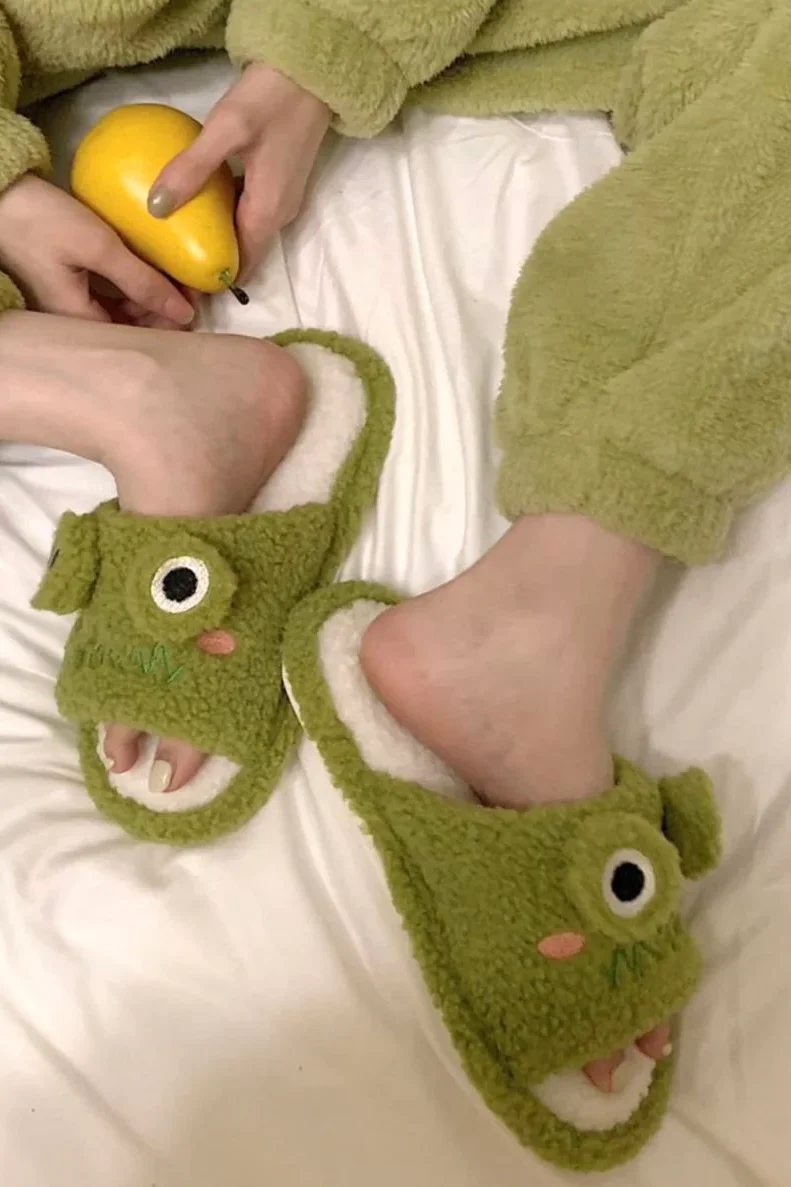 Chaussons Grenouille Mule Kawaii pour femme