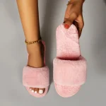 Chaussons Fourrure Luxe Rose