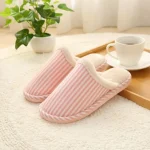 Chaussons marinière polaire rose