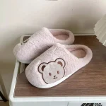 Chaussons Mule Ours Brodé Roses