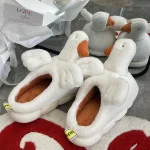 Chaussons Animaux Canard Oie Blanc