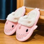 Pantoufles Requin Rose Polaire