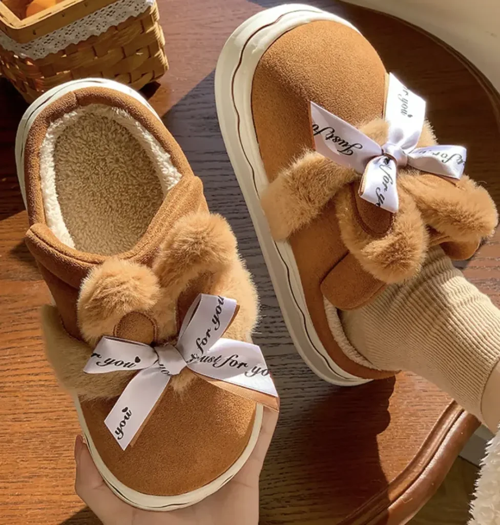 Chausson Fourrure Femme Lapin