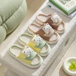 Chaussons Animaux Nounours matière en Lin