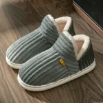 Chaussons Fourrure Chaud Hiver Gris