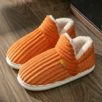 Chaussons Fourrure Chaud Hiver Orange