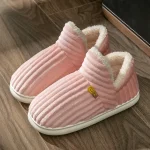 Chaussons Fourrure Chaud Hiver Rose