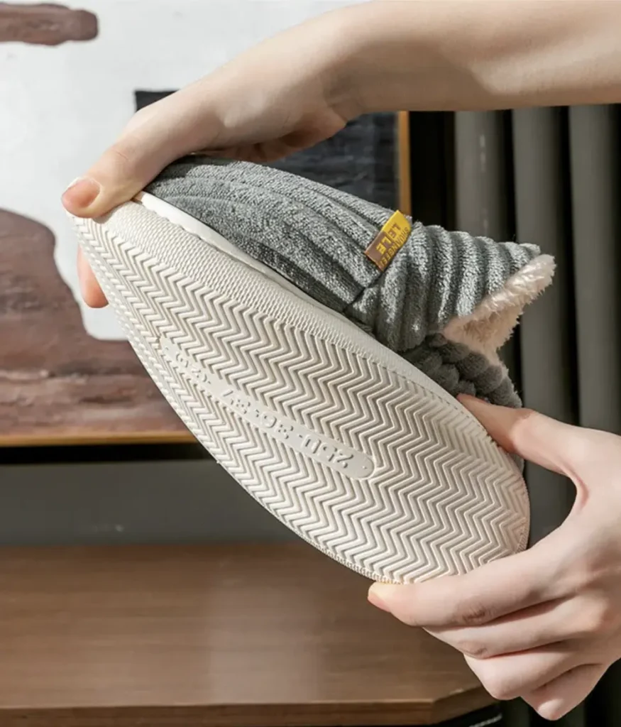 Chaussons Fourrure en Velours pour l'Hiver