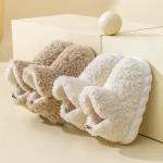 Chausson Femme Bottine en Peluche toute douce