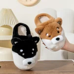 Chausson Animaux Fourrure mule tête de chien