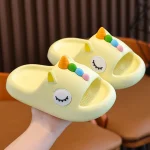 Claquettes Enfants Licorne Jaune