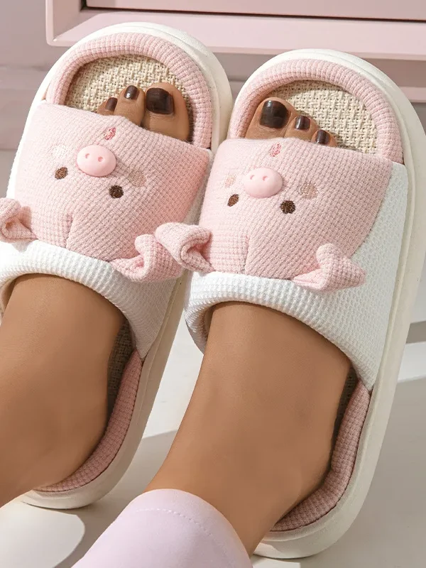 Claquettes en Lin style Cochon