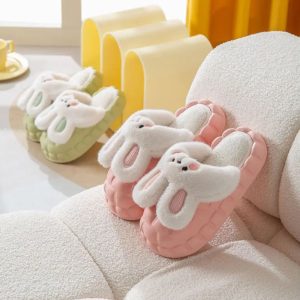 Chaussons Fourrure Femme Lapin Kawaii