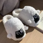 Chausson Peluche Animaux Mouton Blanc