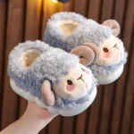 Chausson Enfant Animaux Mouton Bleu