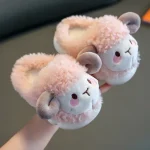 Chausson Enfant Animaux Mouton Rose