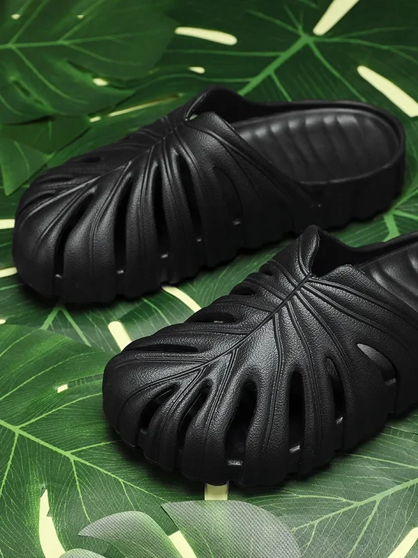 Sandale Monstera motif tropical