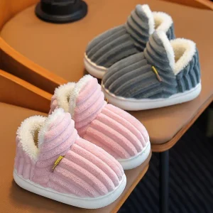 Chausson enfant fourrure chaud montant