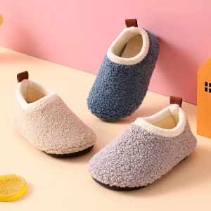 Chausson enfant moumoute hiver confortable